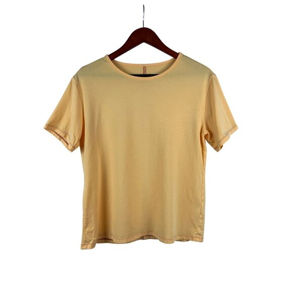 Candace Cameron Bure XXS Yellow Short Sleeve T-Shirt Cotton/Modal Blend Made In - Picture 1 of 5